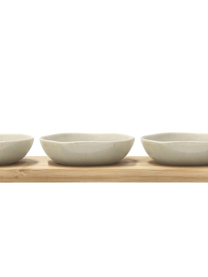 Bambusbakke med 3 skåle Shoku 32x10 cm Soft Beige